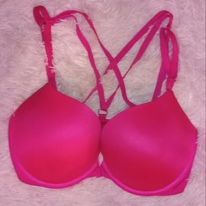 34DD VICTORIA'S SECRET BARBIE PINK VERY SEXY PUSH UP FRONT CLASP BRA